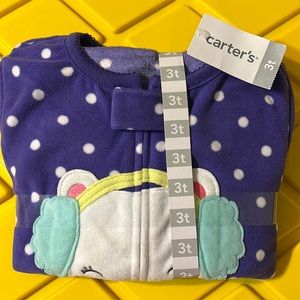 Carters Brand - 1 piece zip up girls pajamas size 3T